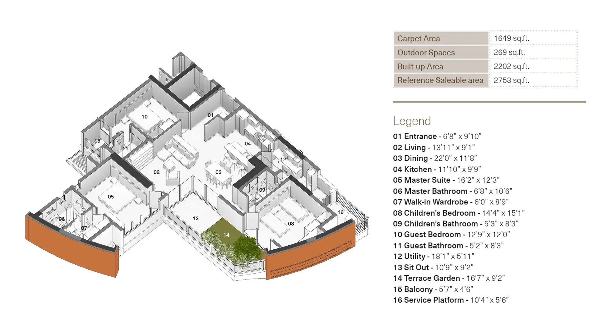 3 BHK Floor Plan