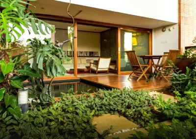A garden with every duplex apartment